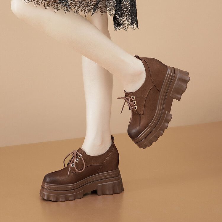 Deep Mouth Flat Shoes - Khaki Brown - 2024 Spring - Image 2