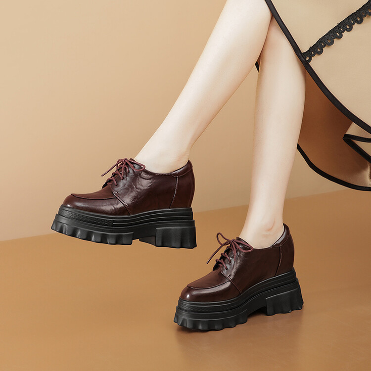 Deep Mouth High Heel Platform Lace-Up Shoes