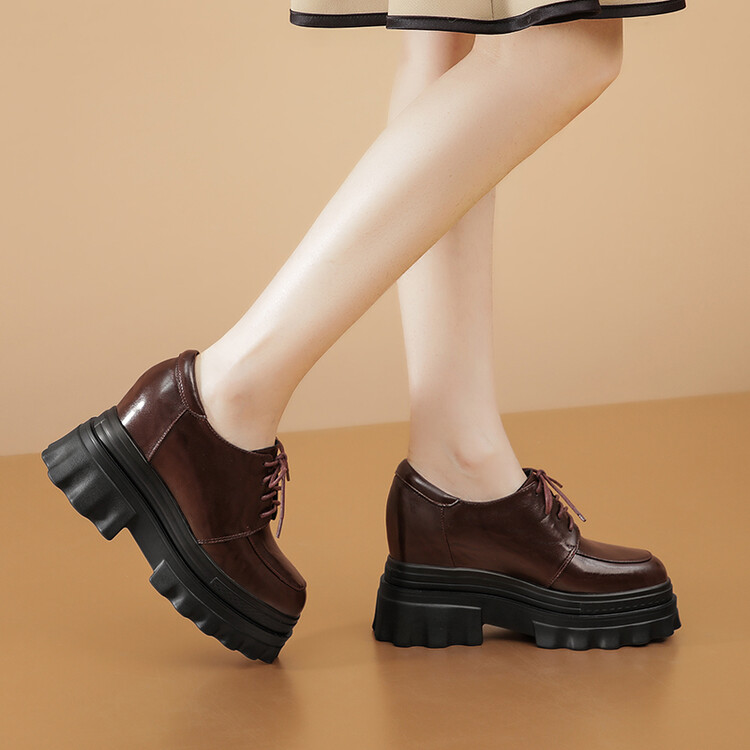 Deep Mouth High Heel Platform Lace-Up Shoes - Image 2