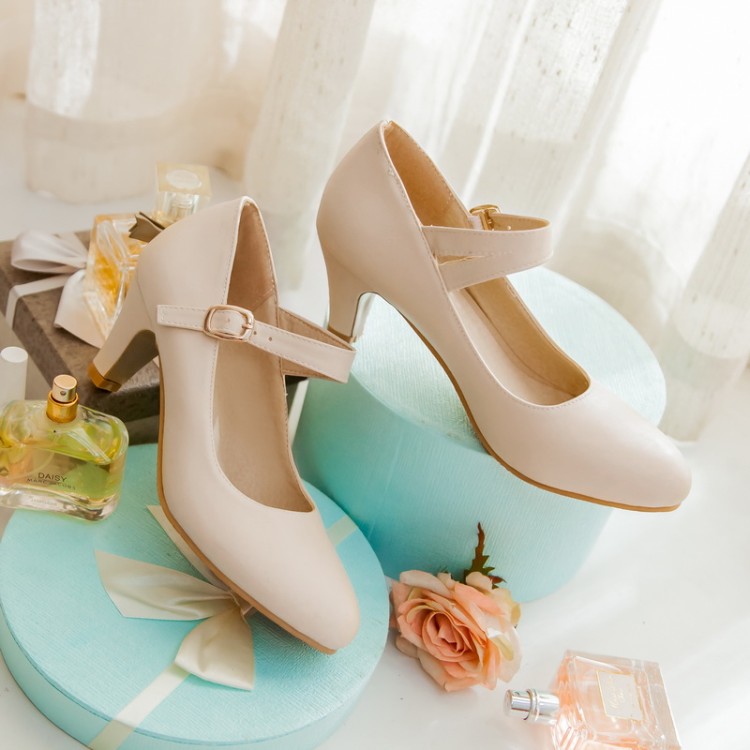 Women's Mary Jane Flat Shoes Low Heel Round Toe Buckle Strap Street Style - Image 3