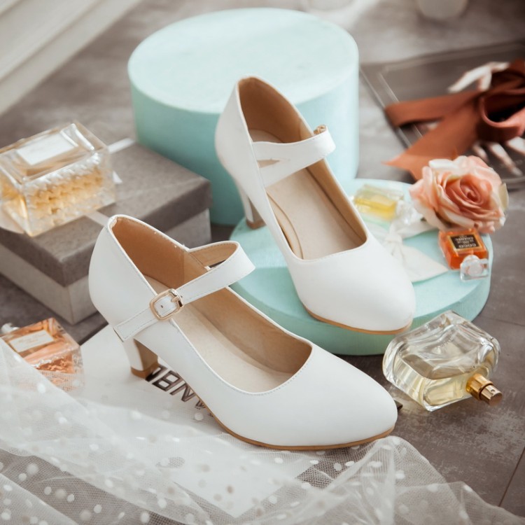 Women's Mary Jane Flat Shoes Low Heel Round Toe Buckle Strap Street Style - Image 5